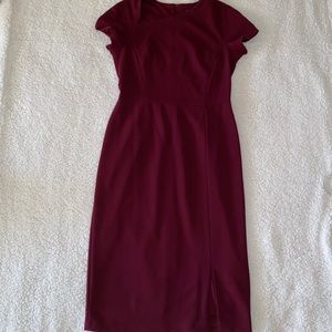 Maggy London asymmetrical burgundy Dress
